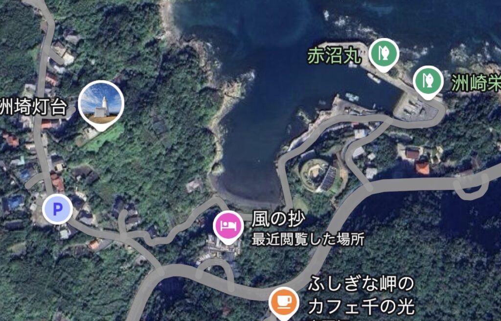 Googleマップで見た洲崎