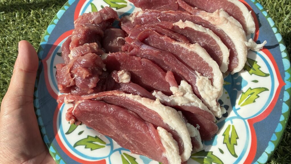 頂き物のイノシシ肉、背ロース